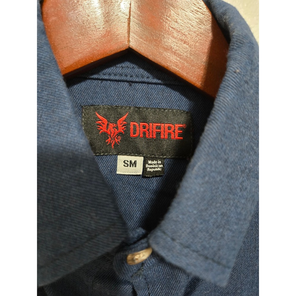 Drifire Mens Work Shirt Navy Blue FR Flame Resistant TECGEN SELECT CAT 2 Size SM - Picture 4 of 8